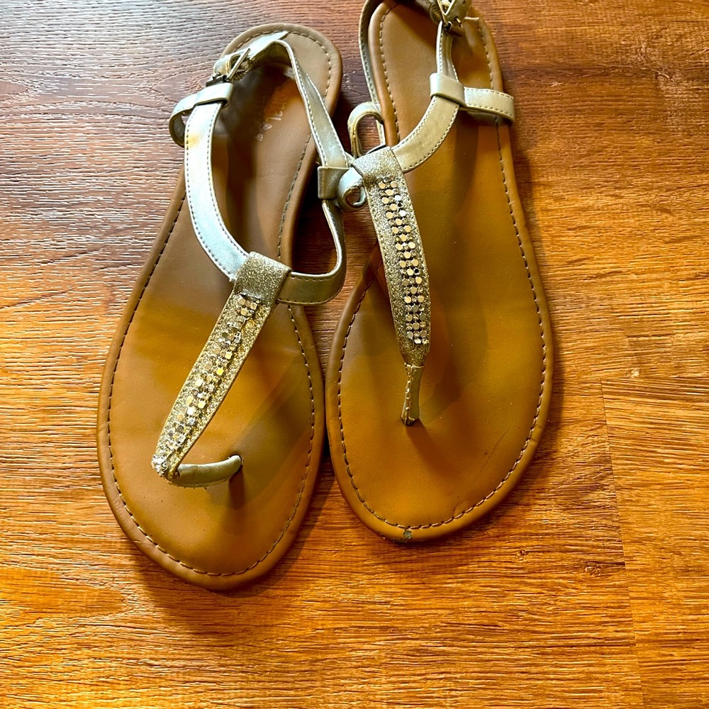 Silver Thong sandals